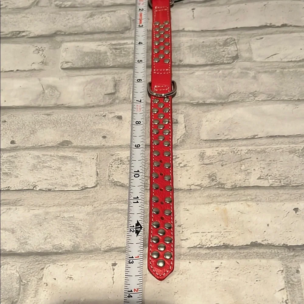Vintage Red DOGO designs studded dog collar small new with tag NY
